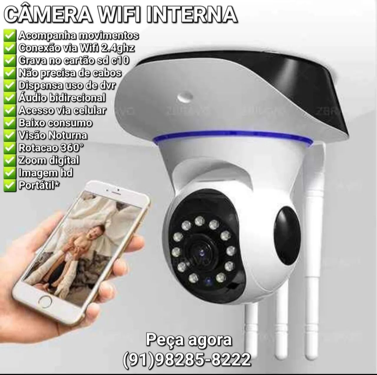 Câmera Wifi hd com acesso no celular - Foto 5