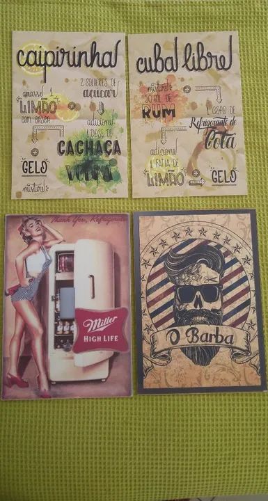 Kit de Quadros Decorativos Vintage - Variados 