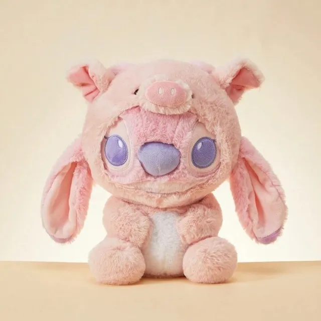 Pelúcia Angel vestida de Porquinho da Coleção Disney x Miniso - Filme Lilo e Stitch