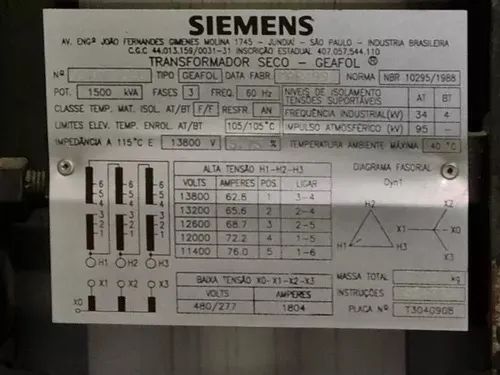 TRANSFORMADOR SIEMENS 1500 KVA A SECO - Foto 2