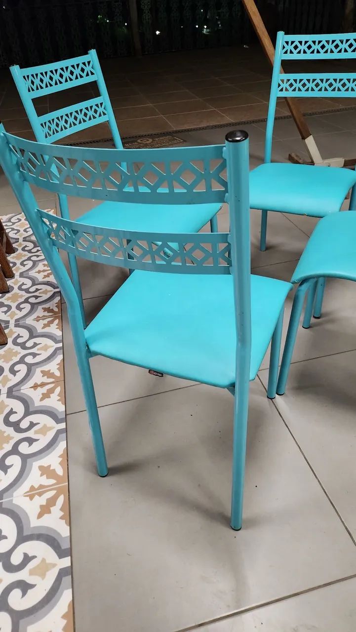 Conjunto de 4 Cadeiras Azuis  - Foto 2
