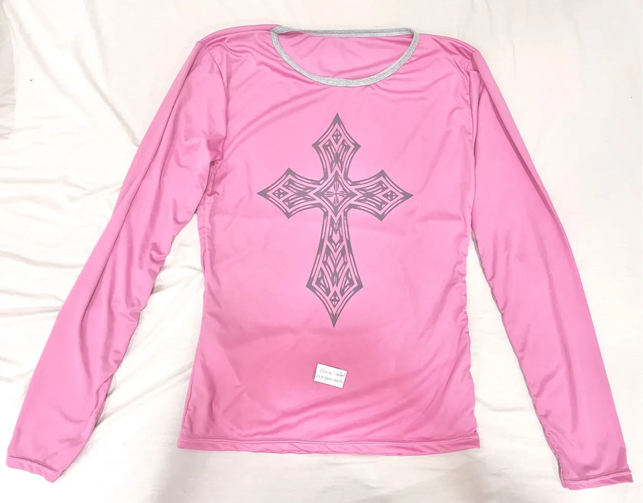 blusa de manga comprida rosa