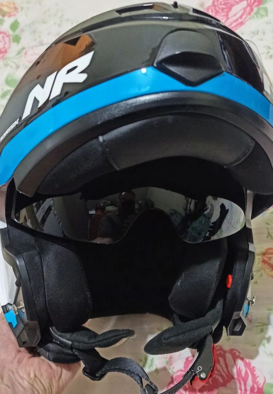 Capacete para moto norisk 58 escamoteável com óculos - Foto 3