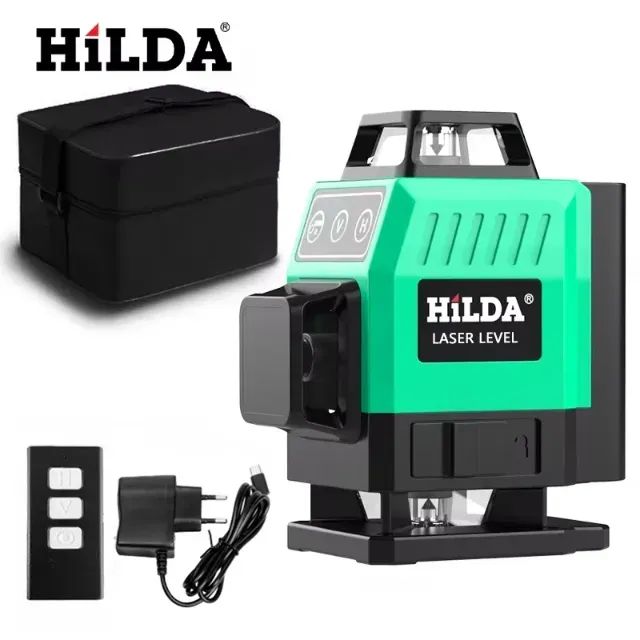 Nível a Laser Hilda - 16 Linhas, 4D, 360 Graus, Horizontal / Vertical, Auto-Nivelante