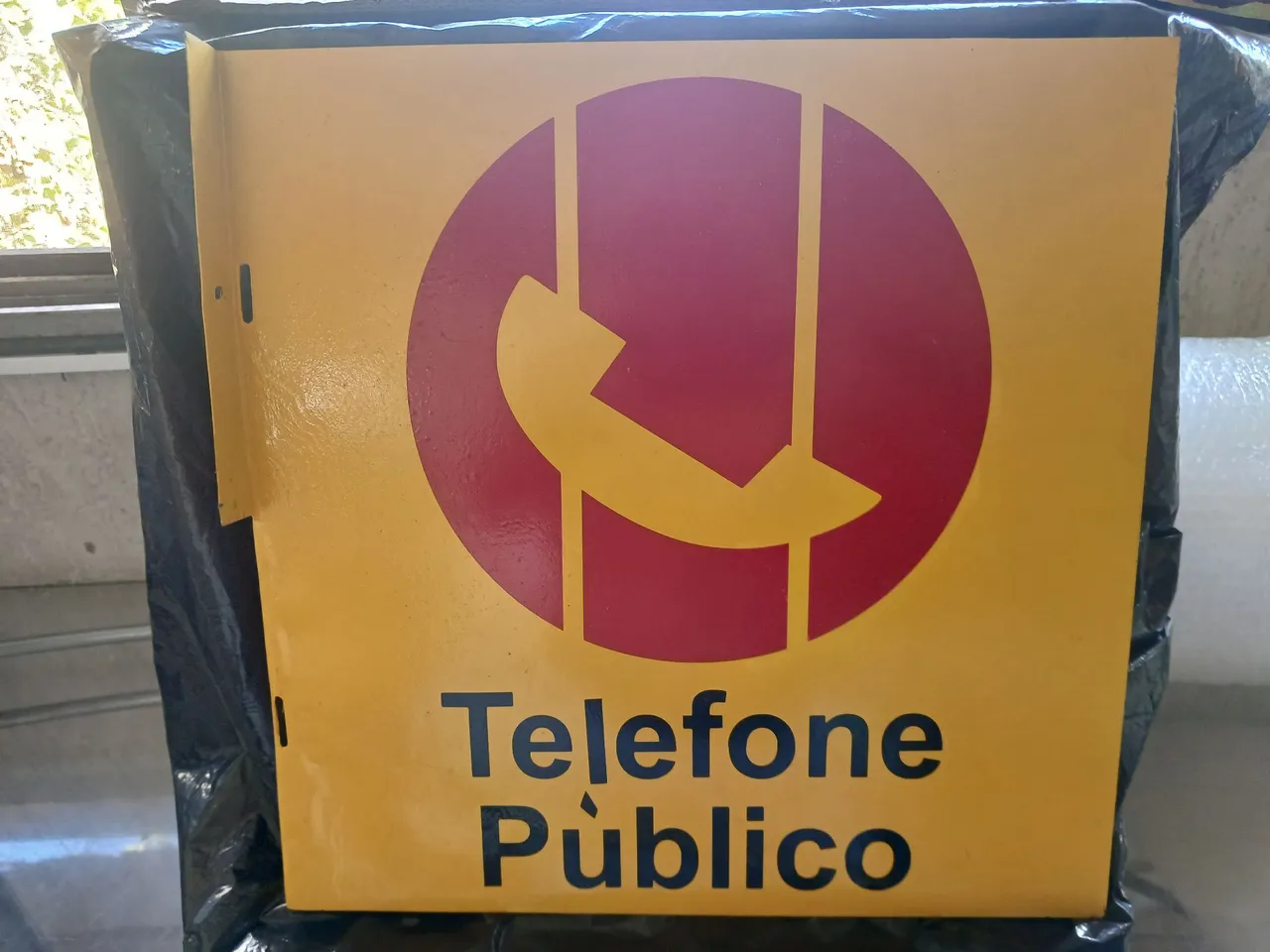 Placa de Telefone Público Antiga