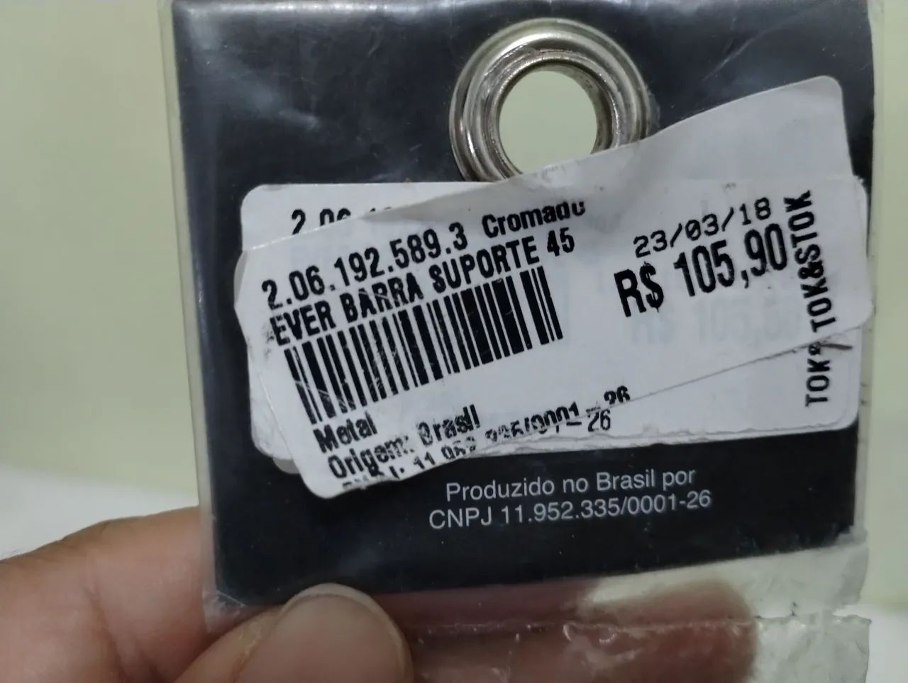 Barra suporte de metal cromado para toalha 45 cm - Foto 2