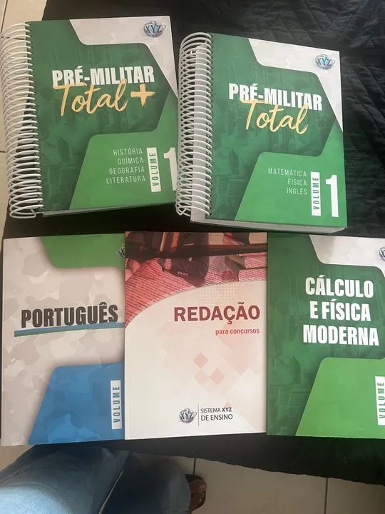 Livros Pré-Militar Total, Cálculo e Física Moderna, Redação, Português - Foto 2