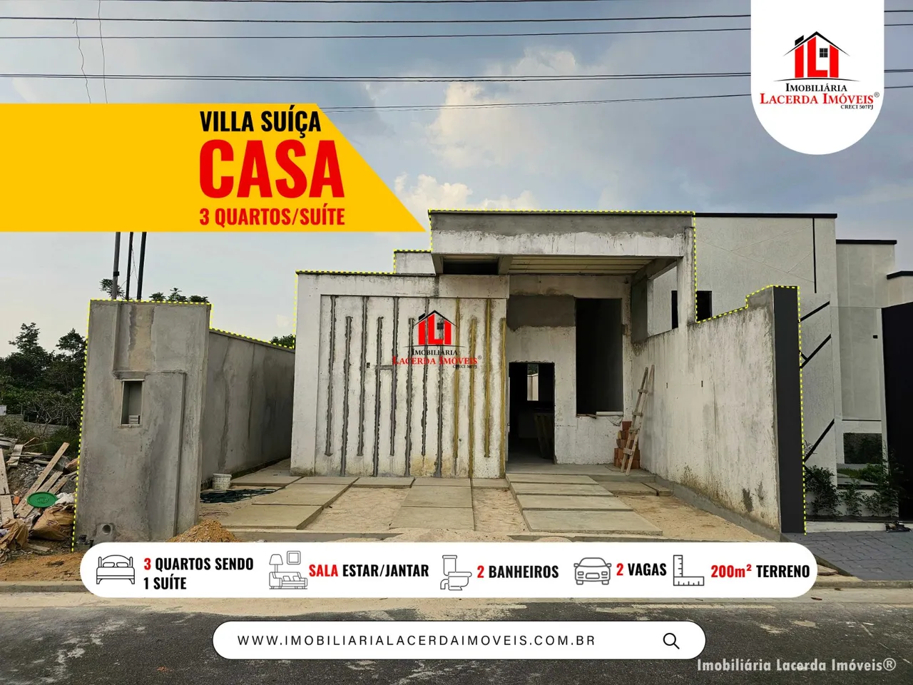 Casa térrea no Residencial Villa Suíça com 3 Qts sendo 1 suíte (Em construção)