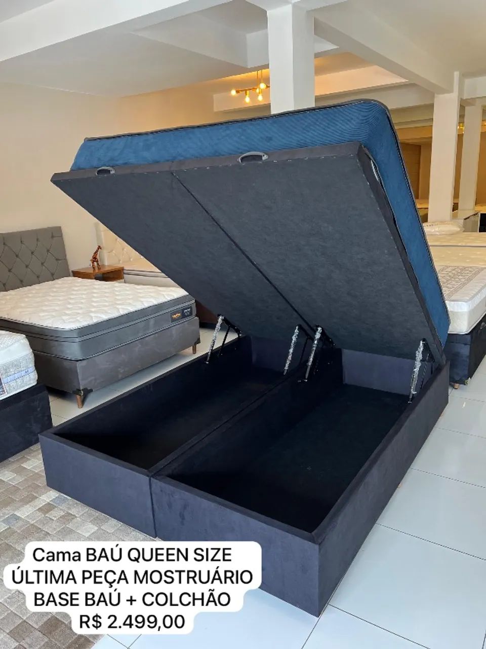 Cama de BAÚ QUEEN TOP COM COLCHÃO  - Foto 2