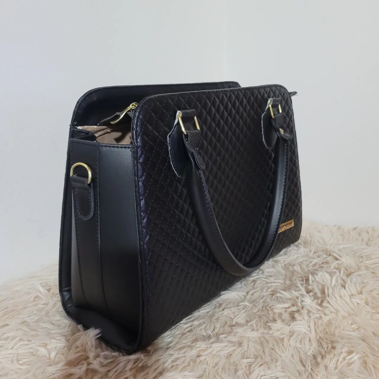 Bolsa grande de mão com alça transversal - Foto 3