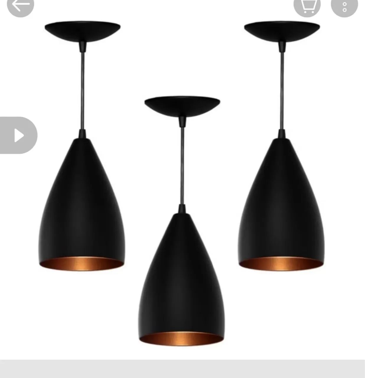 Luminaria Pendentes De Teto Kit3 Vegas Bala Casa Sala Cozinha Quarto Varanda
