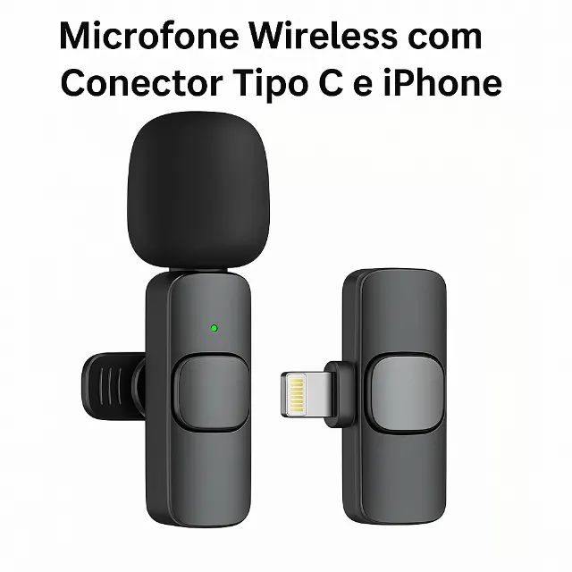 [Novo] Microfone de lapela sem fio Iphone