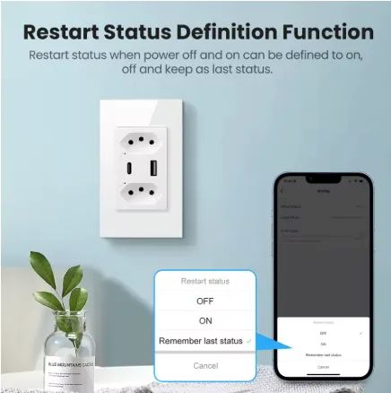 Tomada dupla inteligente + USB, Wi-fi, compatível com Alexa - Foto 4