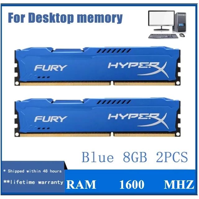 New Product DDR3 Blue Color 16GB 2x8 HyperX HX316C10F/8 12800 CL10 240-Pin DIMM 1.5 V64319033514114122