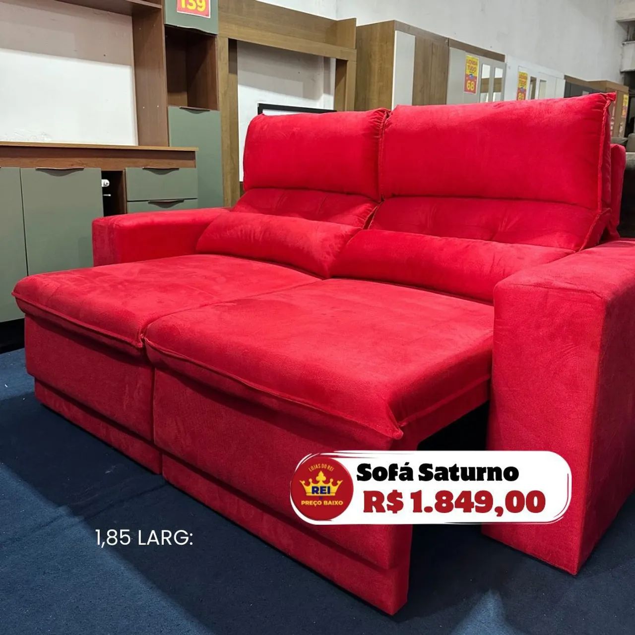 PROMOÇÃO URGENTE - Sofá Saturno RETRÁTIL e RECLINÁVEL com 1,85 de Largura