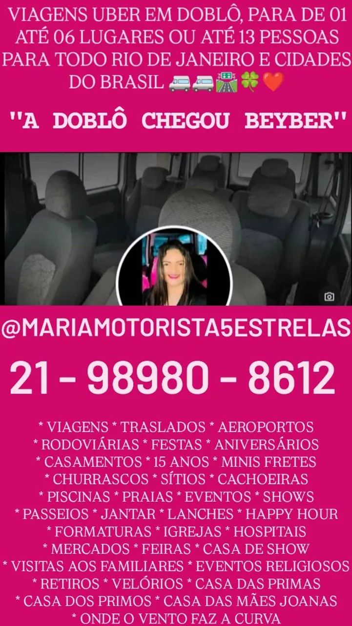 Viagens Uber em Doblô para de 01 até 13 CPF  - Foto 4