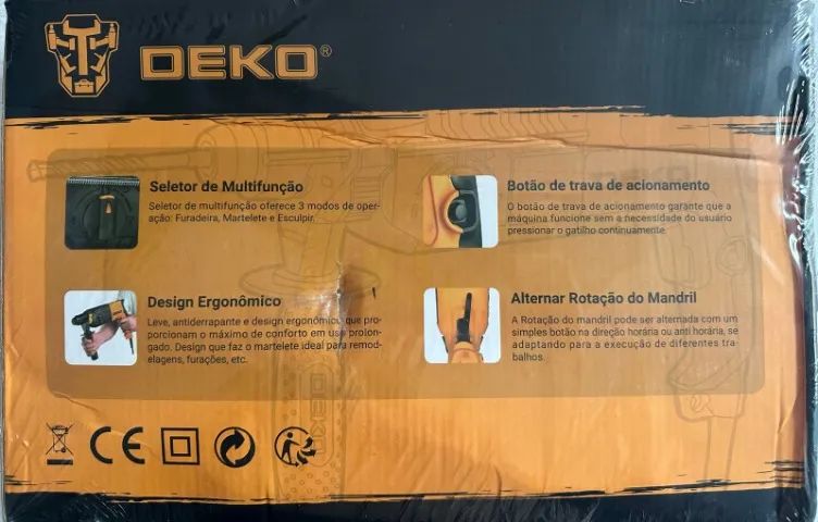Martelete Profissional Sds-Plus 2.4j 700-W Rompedor 4850Bpm 220v - Deko - Foto 6
