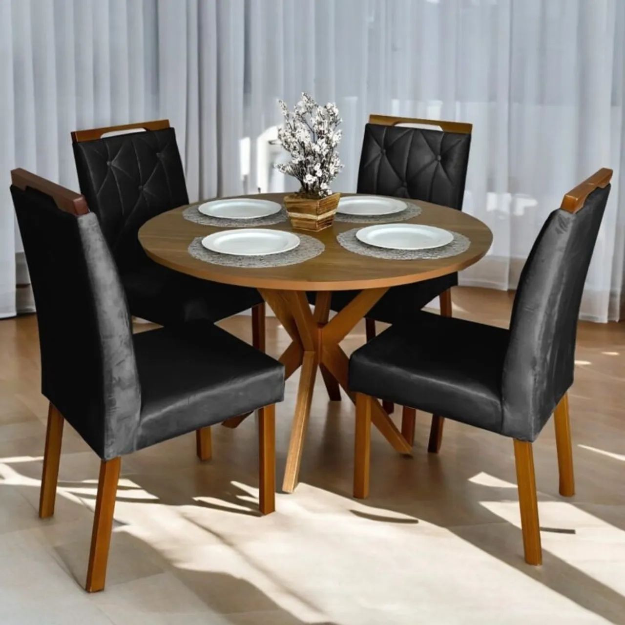 Conjunto Mesa de Jantar Redonda com 4 Cadeiras Verona tt543 - Foto 4