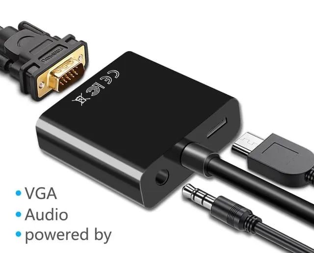 Cabo Adaptador HDMI para VGA + Áudio 1080P - Foto 2