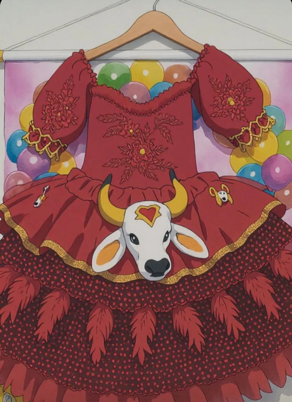 Vendo- Vestido Infantil "Sinhazinha, Boi Garantido".