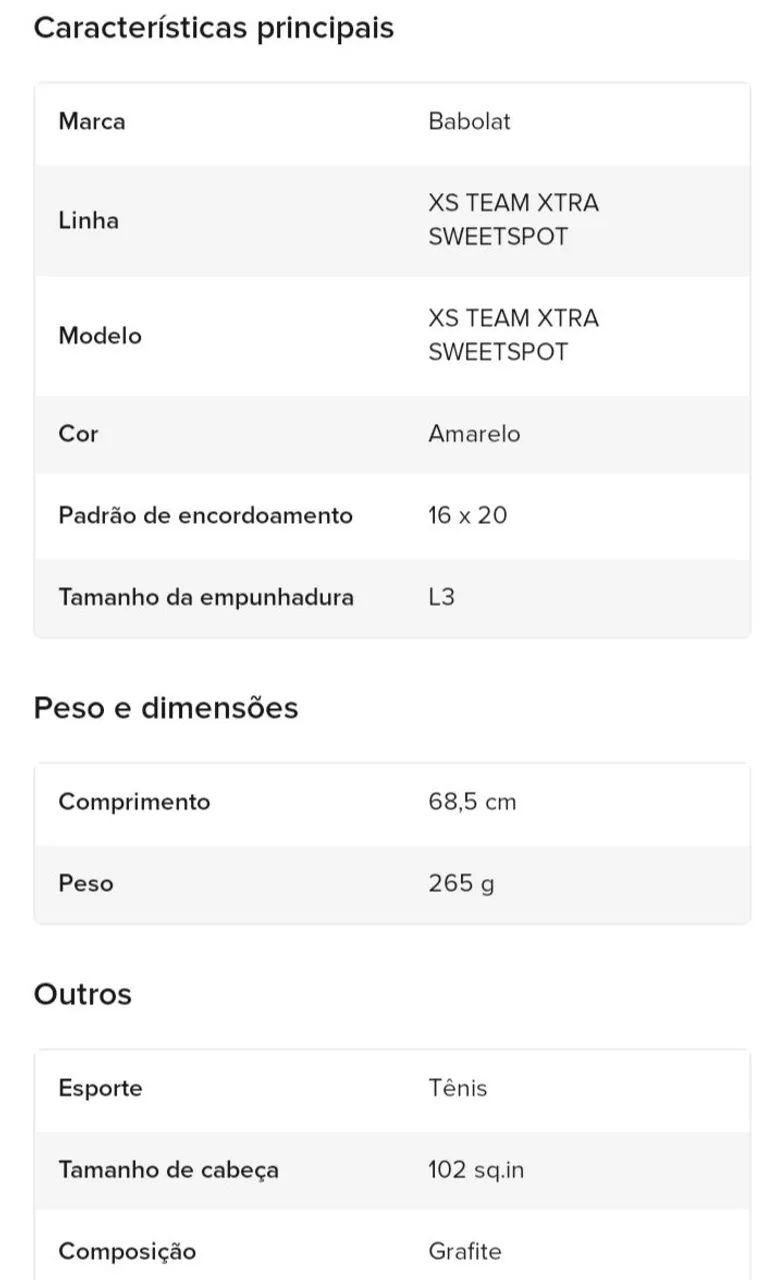 Raquete Babolat  XS Team Xtra Sweetspot - Foto 3