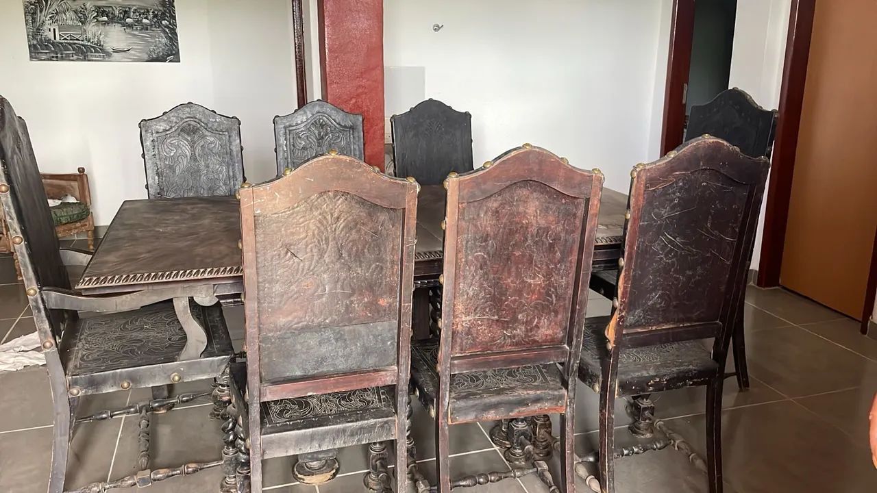 Rustic Dining Table with Chairs + Cabinet64363744108929120