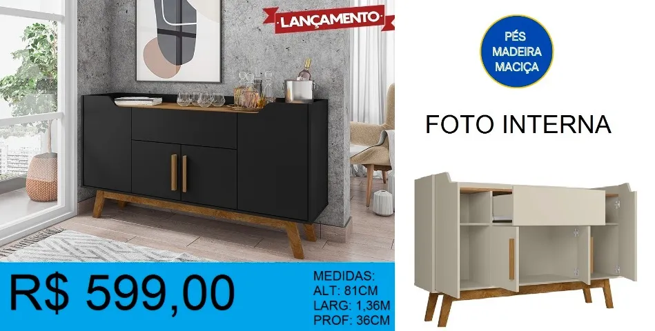 Aparador buffet a pronta entrega