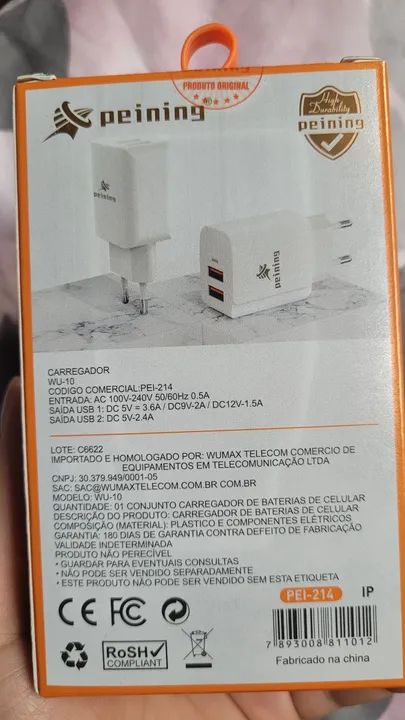 Carregador Rápido Peining 3.6A para Celular - Foto 2