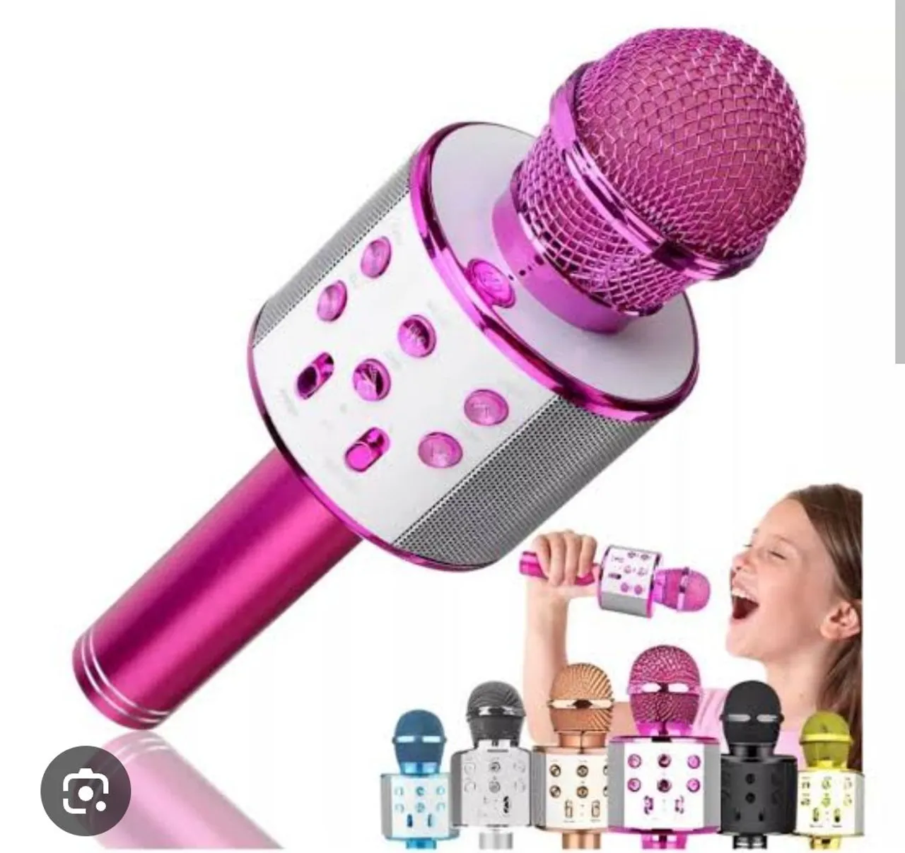 Microfone com Karaokê Bluetooth - colorido
