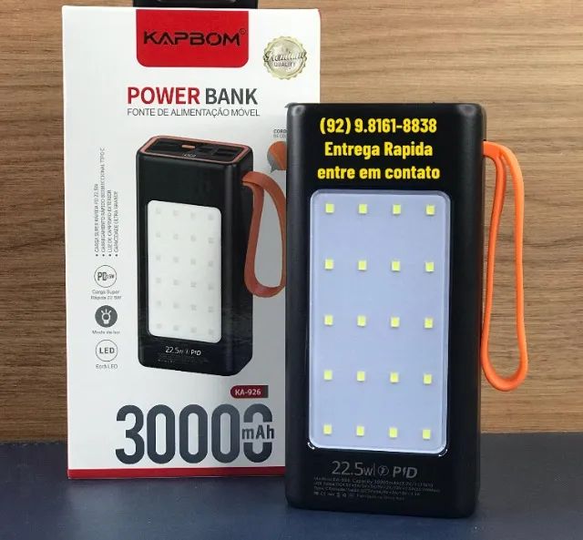 Carregador Portatil 30mah com Lanterna - Foto 3
