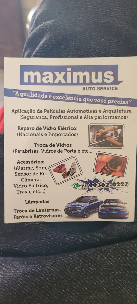 APLICAÇÃO DE INSUFILM, TROCA DE VIDROS AUTOMOTIVOS, ACESSÓRIOS, REPARO DE.VIDROS ELETRICOS