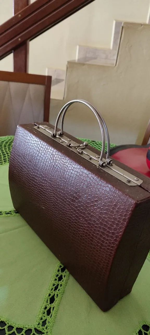 Bolsa de couro legítimo década 50