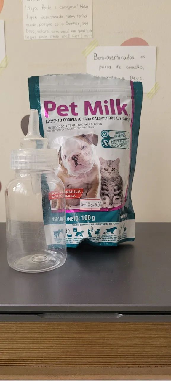Kit pet Milk e mamadeira pet 