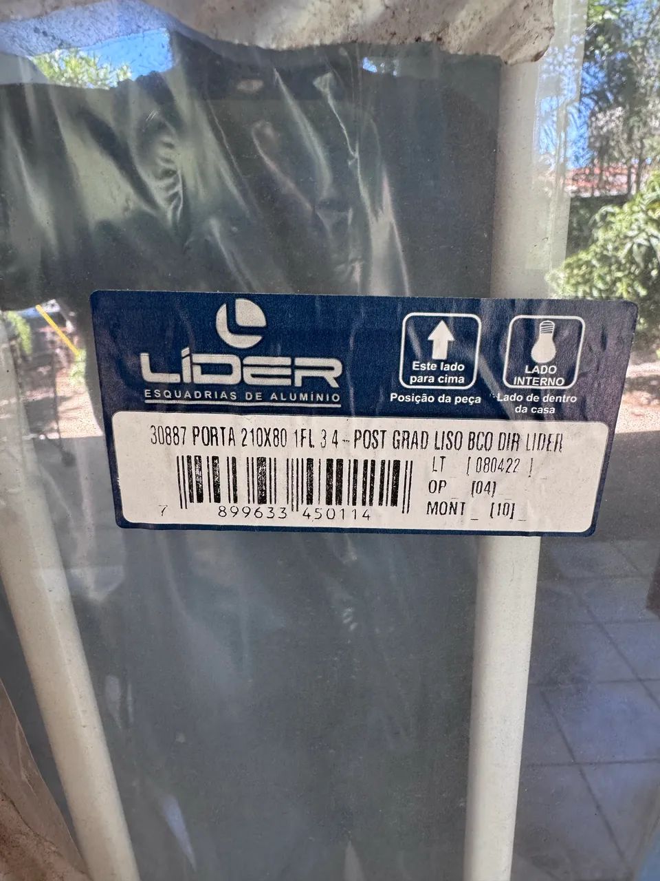 Porta Social Alumínio Branco Líder 210x80 - Direita (Postigo e Grade) - NOVA NA EMBALAGEM - Foto 3