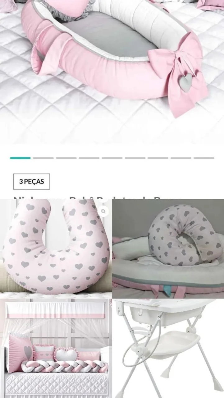 Kit Enxoval de Bebê Completo - Ninho, almofadada e Banheira