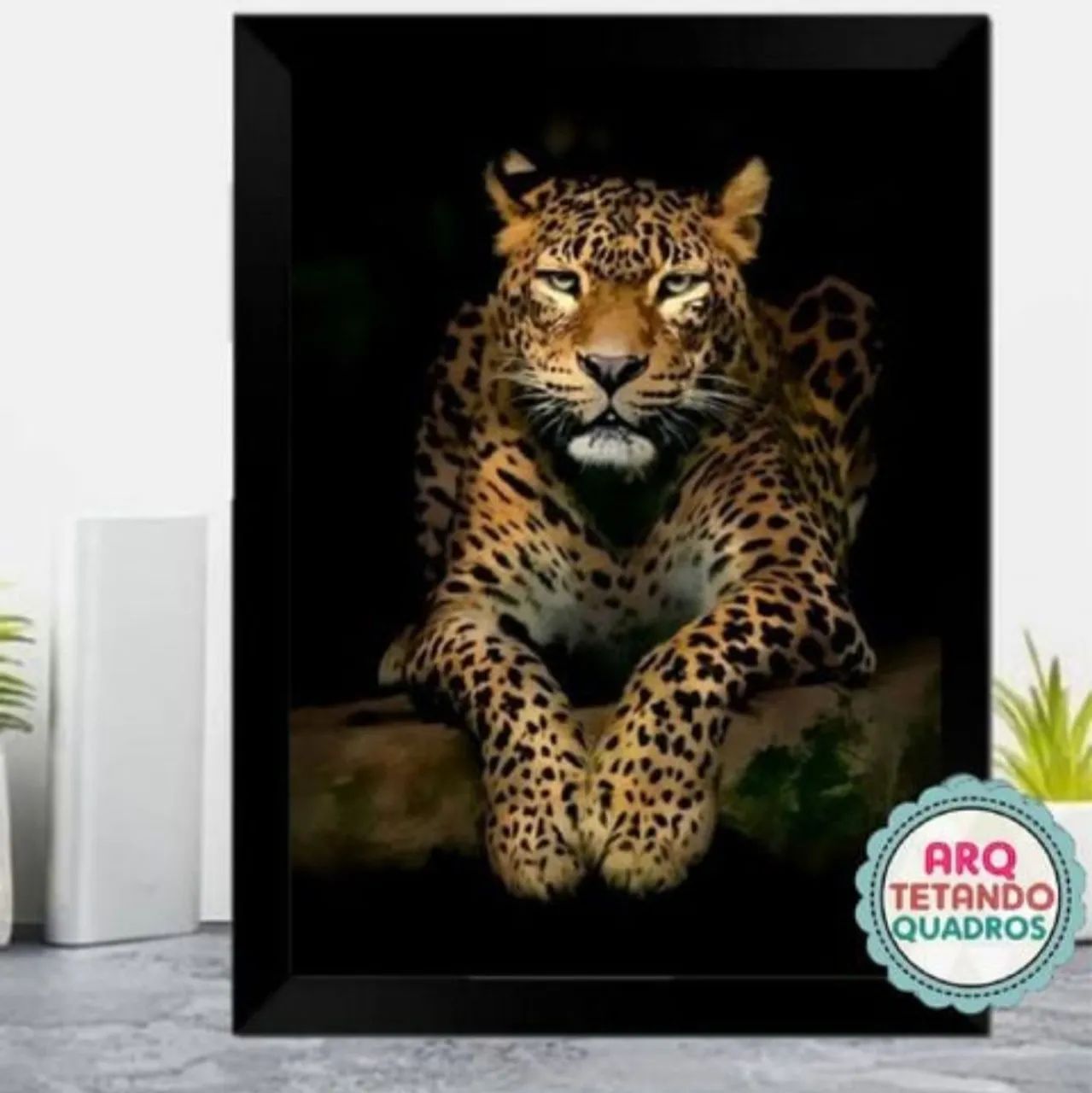 Quadro Decorativo onça - Tam:A3