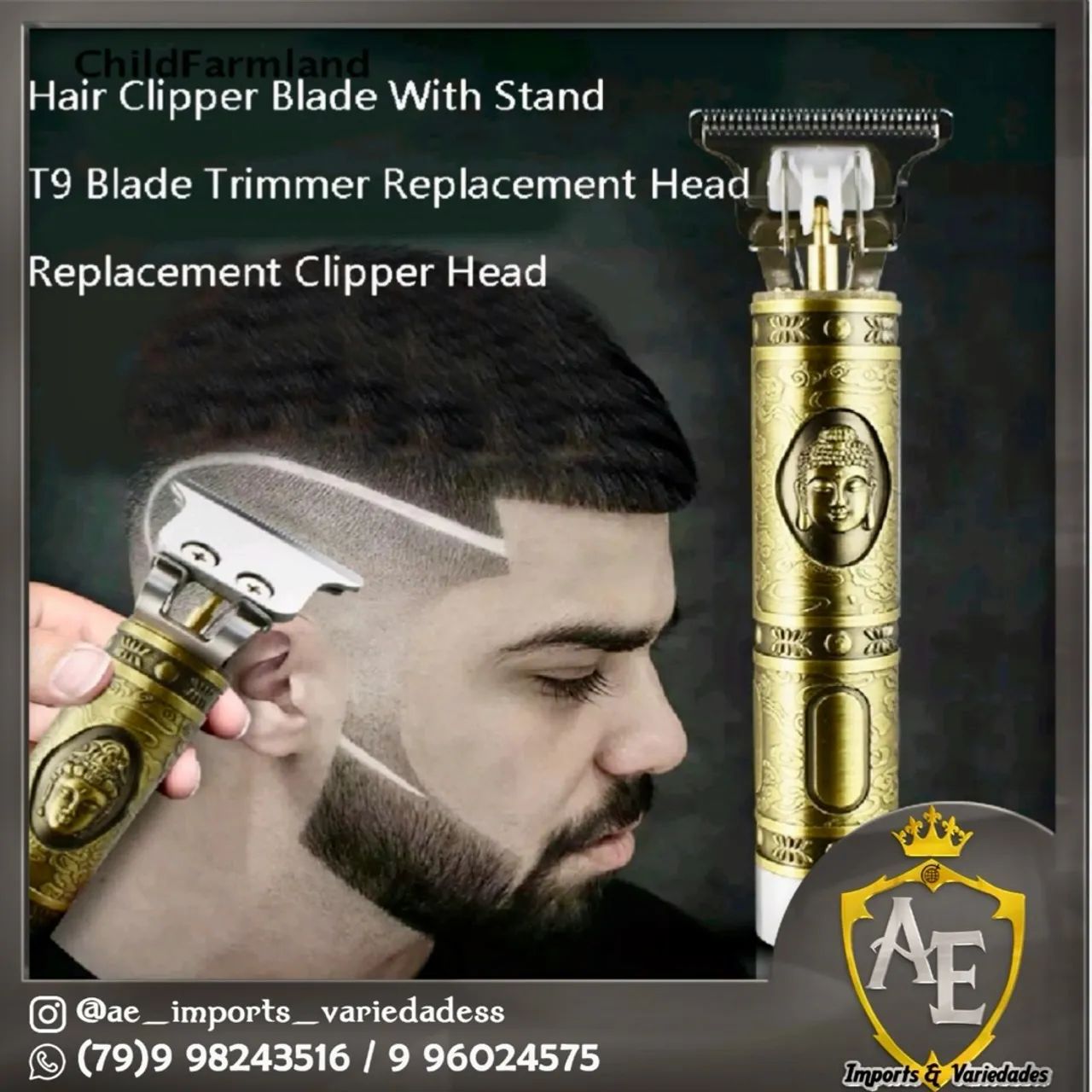 Aparador de Cabelo e Barba T9 - Lâmina de Precisão com Design Exclusivo