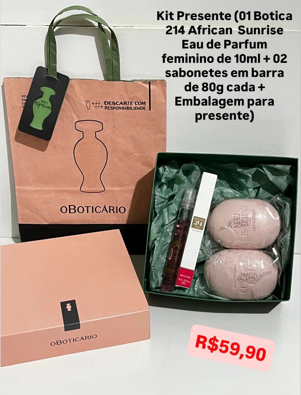 Kits para Presentes O Boticário, a partir de R$49,90 (tenho outros também).