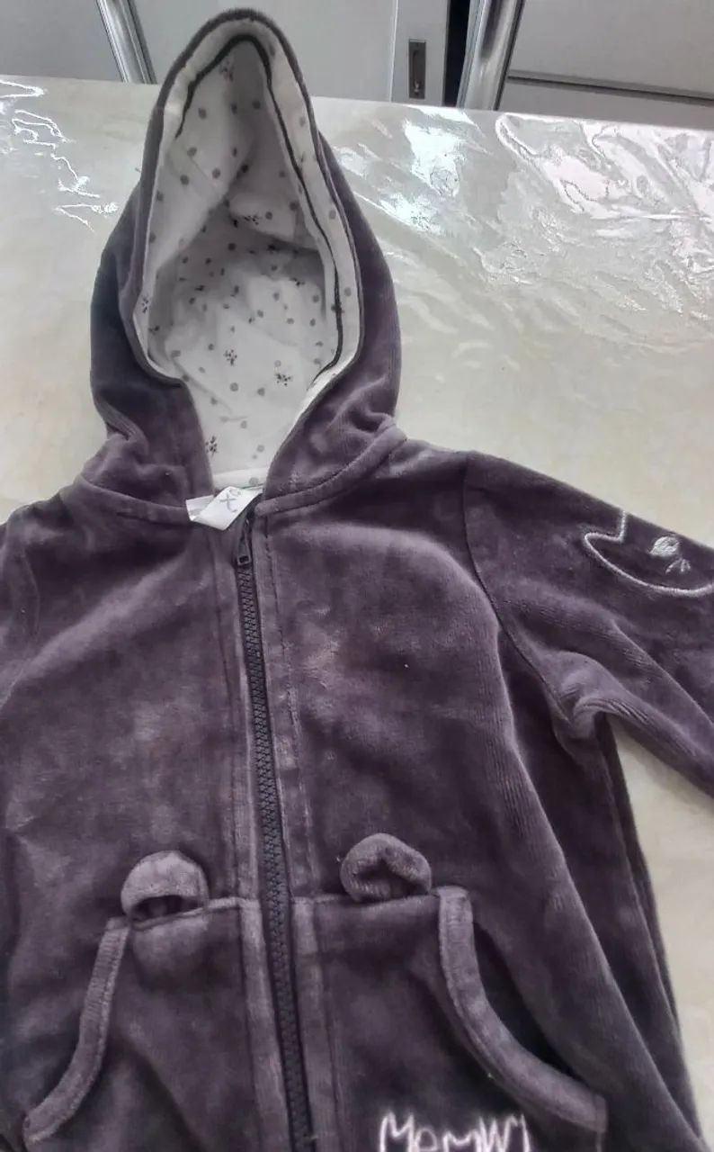 Blusa de Moletom cinza Infantil com Capuz . - Foto 2