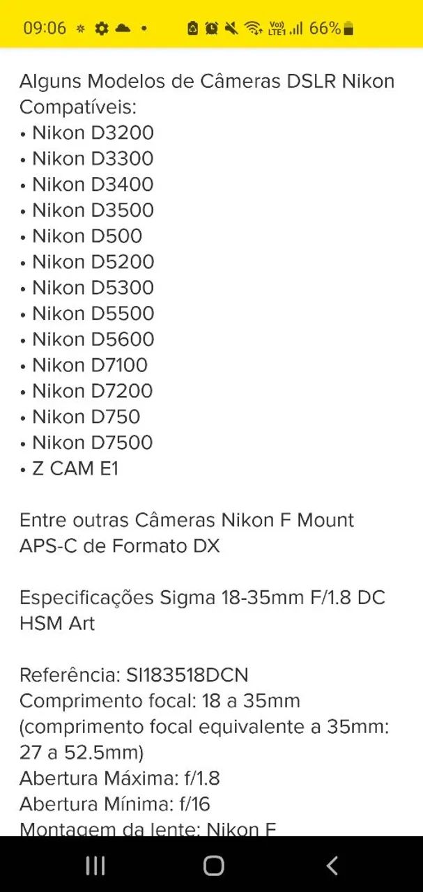 Lente Sigma Art 18-18-35mm F/1.8 para nikon - Foto 6