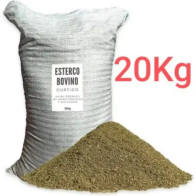 Esterco Bovino Curtido 20kg - Adubo Orgânico