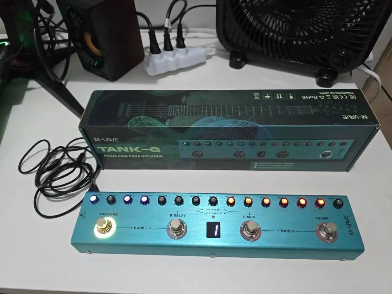 Pedaleira M-VAVE Tank-G Guitarra - Efeitos Reverb, Delay, Chorus