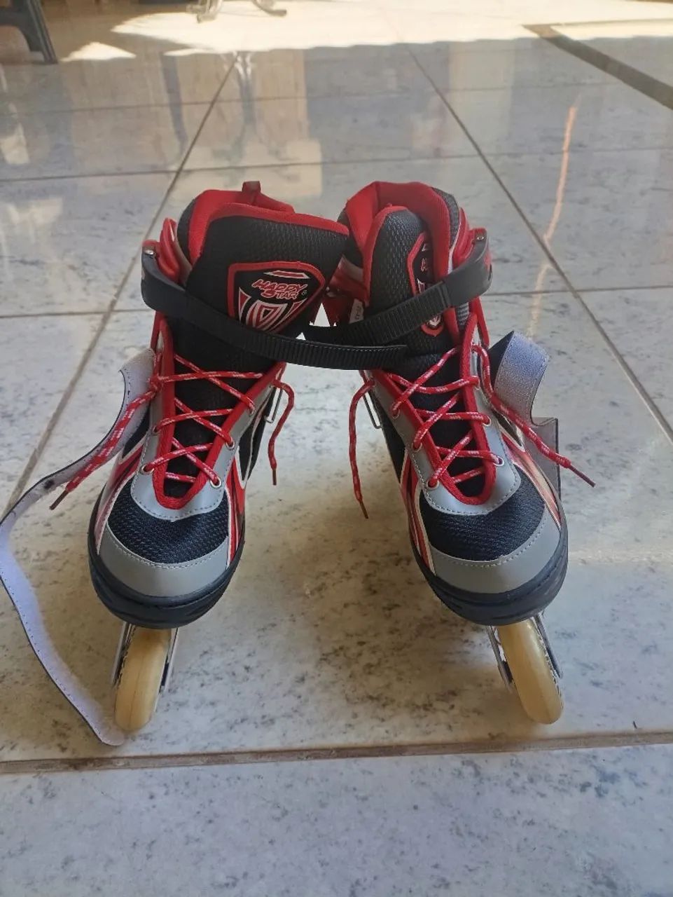 Patins Inline Vermelho e Preto - Foto 2