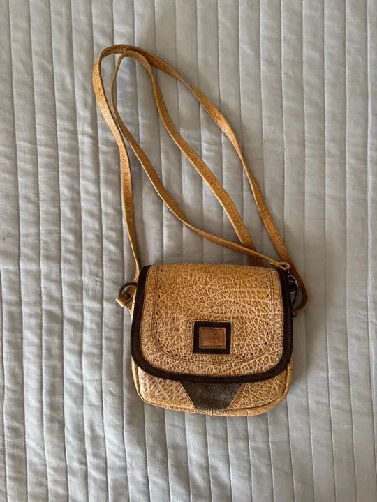 Bolsa de Ombro Marrom em Couro