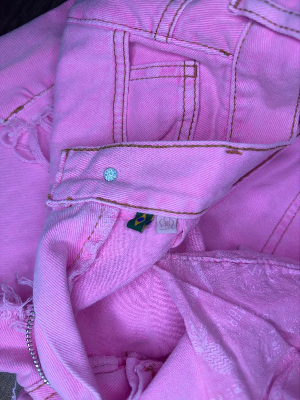 shorts jeans farm rosa 36 - Foto 3