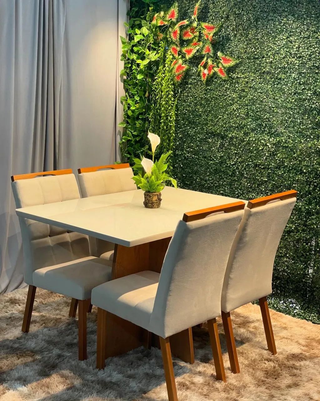 Mesa de Jantar 120x90 Com 4 Cadeiras 100% Madeira - Foto 2