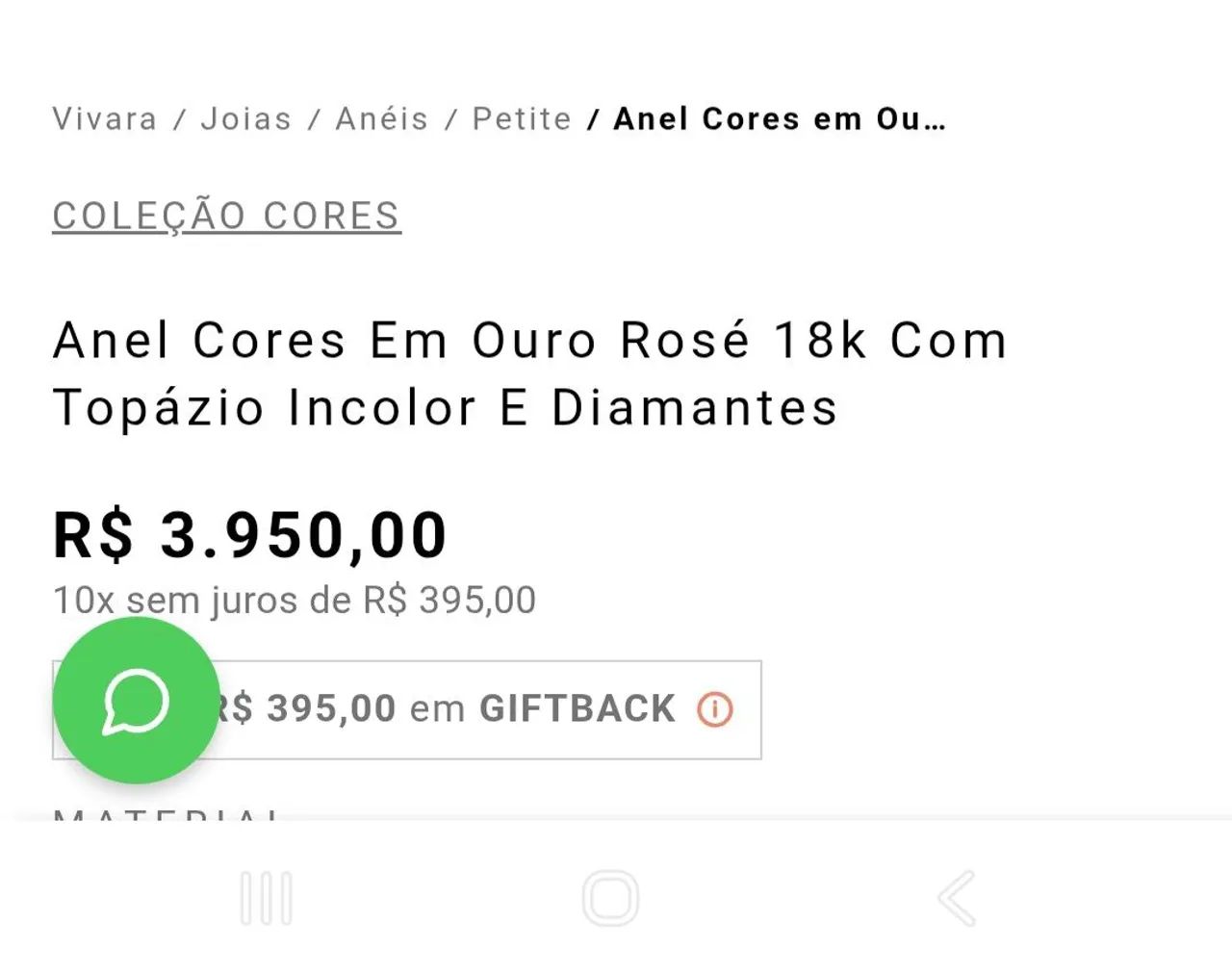 Solitário Vivaraouro rosé  e diamantes n 16 - Foto 2
