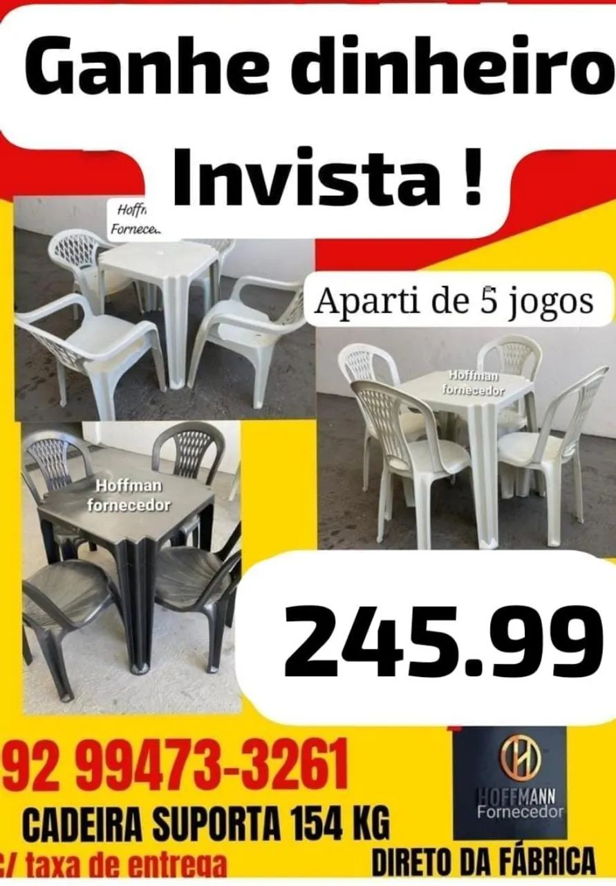 Jogo mesa e cadeiras 245.99