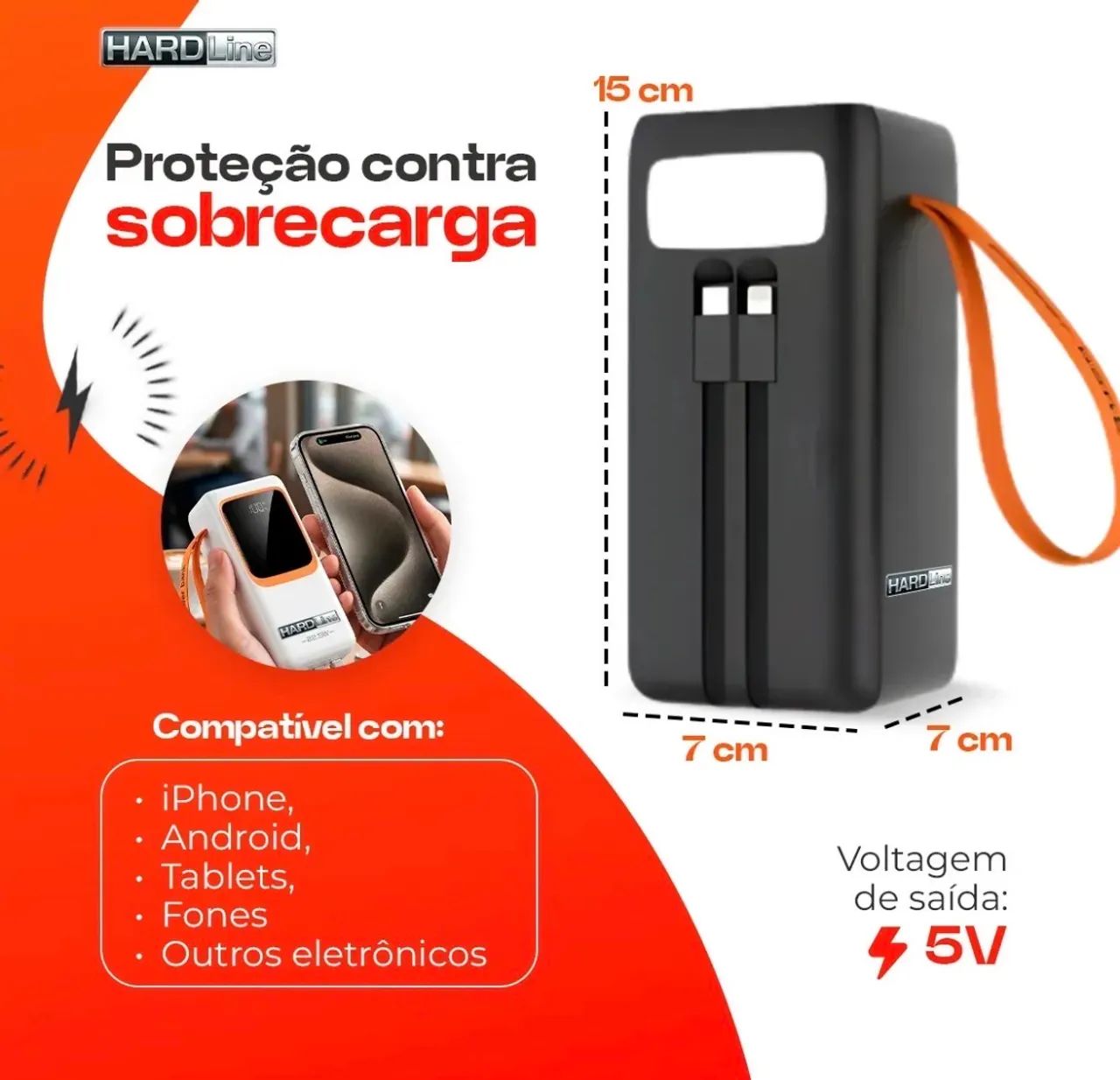 Power Bank Hardline 50.000mAh com Display Digital LED - Foto 2