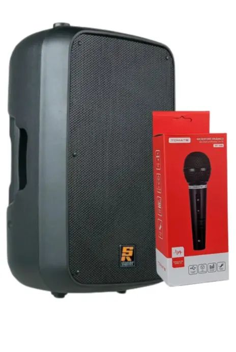 Kit Microfone Dinâmico Tomate Com Cabo Mt-1018 Preto + CAIXA STANER SR-110A